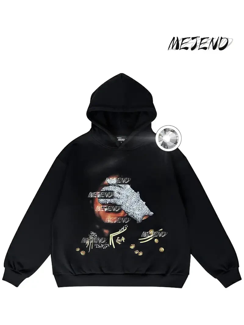 Rhinestone Graphic Cotton T-Shirt